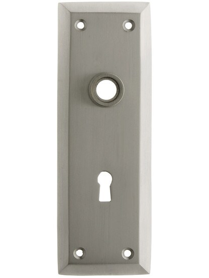 New York Style Forged Brass Back Plate With Keyhole in Satin Nickel.